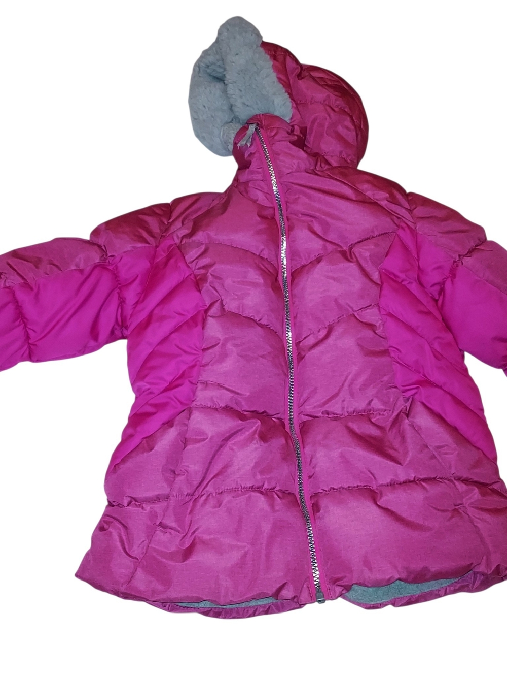 ZeroXposur Girls Pink Puffer Jacket Fur Hood Size 10/12 Warm Amazing Condition